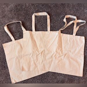 Set of Three Cream Tote Bags